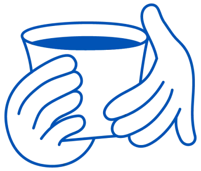 Hands holding coffee cup