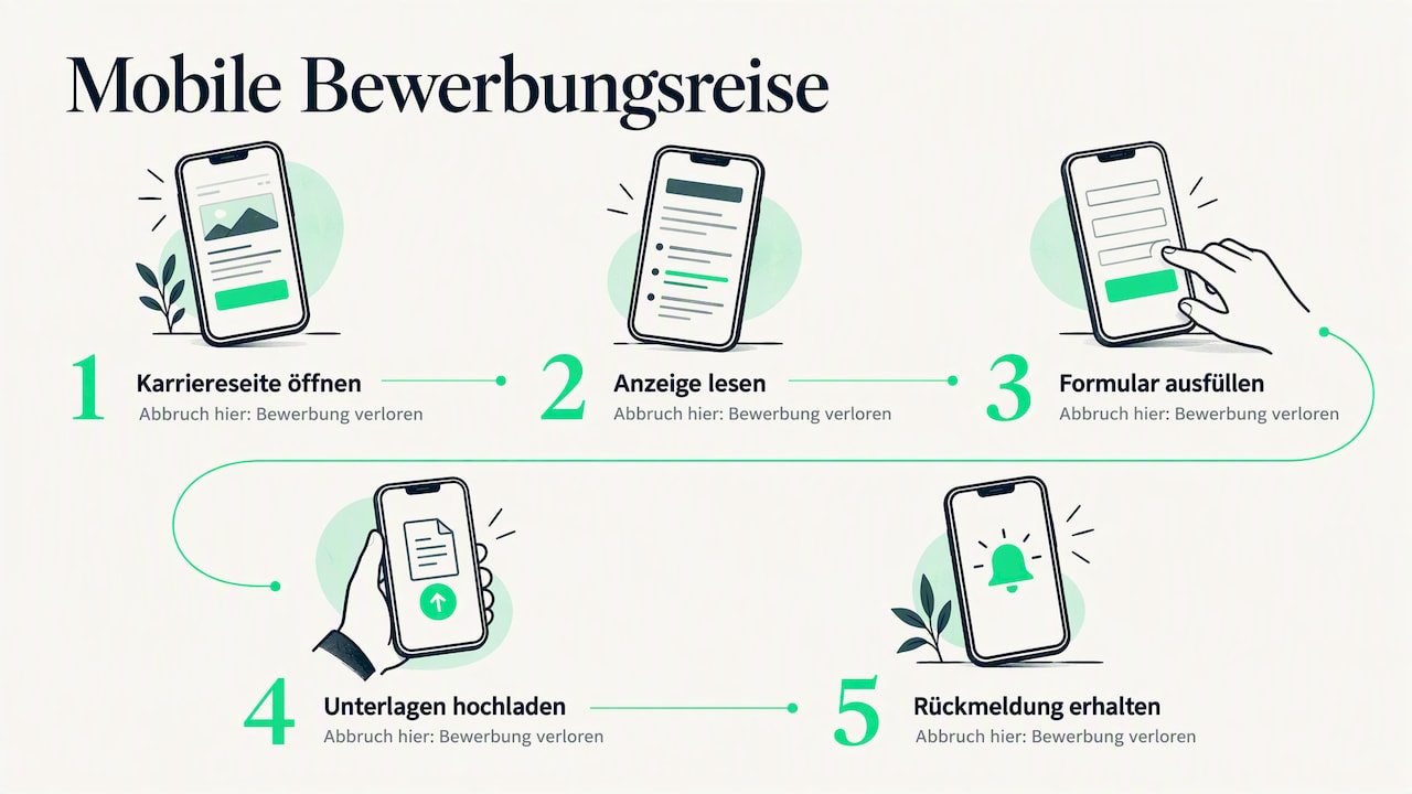Mobile Bewerbungsschritte und mögliche Abbrüche