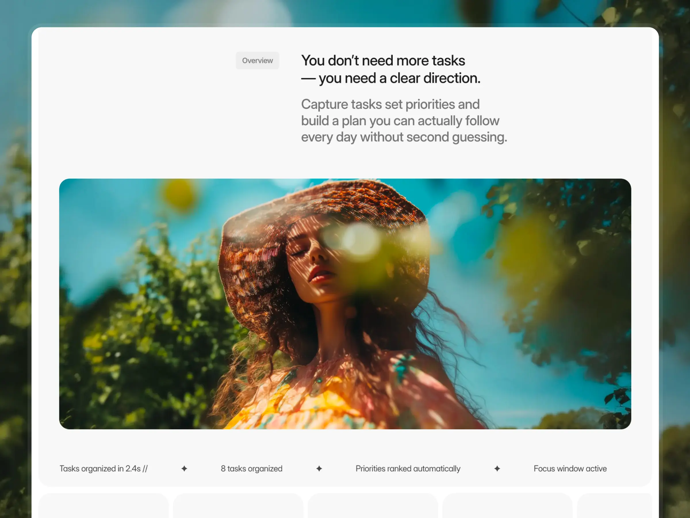Minimal website layout with structured content blocks