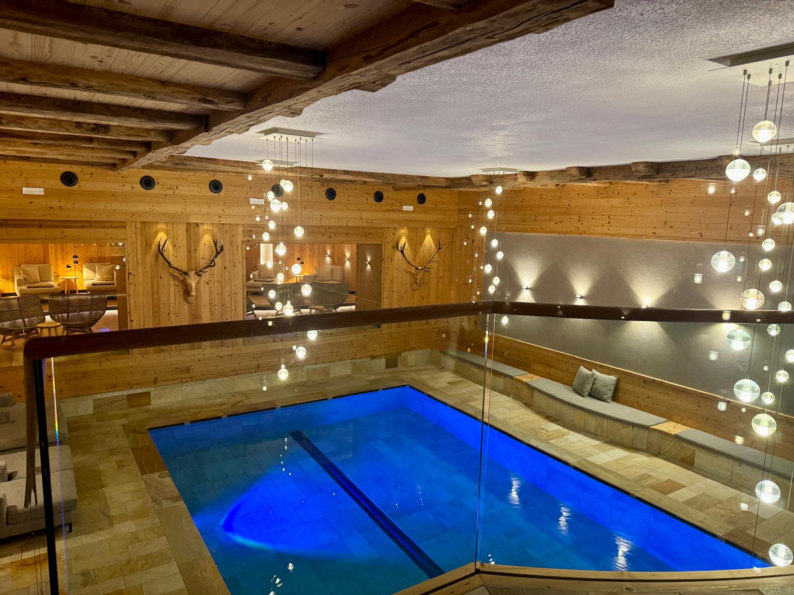 Snow-covered chalet venue for IQUW corporate ski event