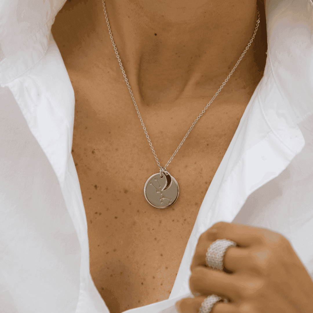 birth constellation and moon phase jewlery layers