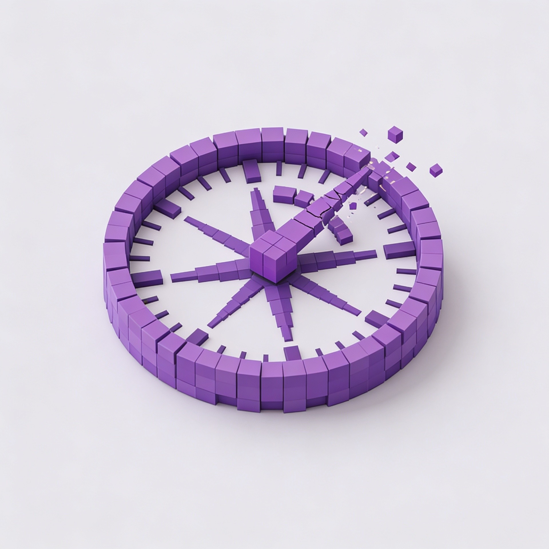 Purple voxel broken compass symbolizing why content strategies fail