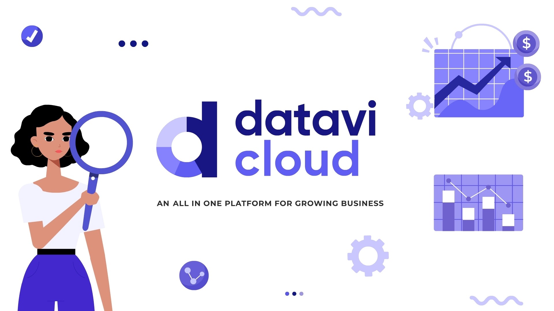 A sleek, data-driven business thumbnail for DataviCloud. A modern split-screen design: the left side shows a chaotic blur of call logs and messy CRM notes in grayscale; the right side shows an organized, glowing digital interface with a sharp green upward-trending line graph and a bold "WIN" badge. Minimalist tech aesthetic with professional navy blue and vibrant teal accents.