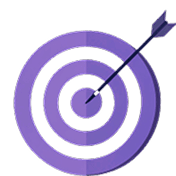 purple target with arrow icon