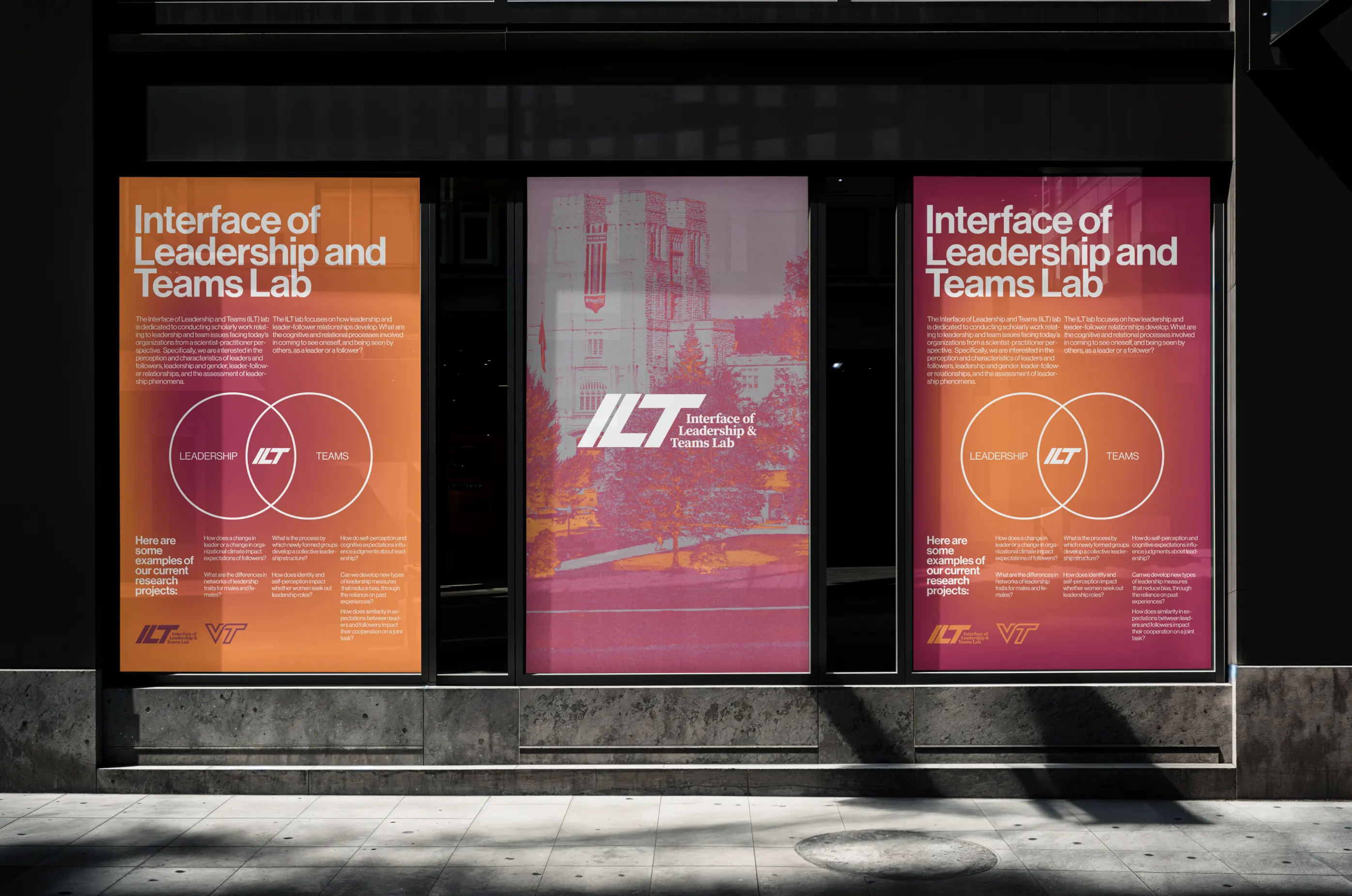 ILT Lab — Three lab posters in outdoor setting — Campaign collateral