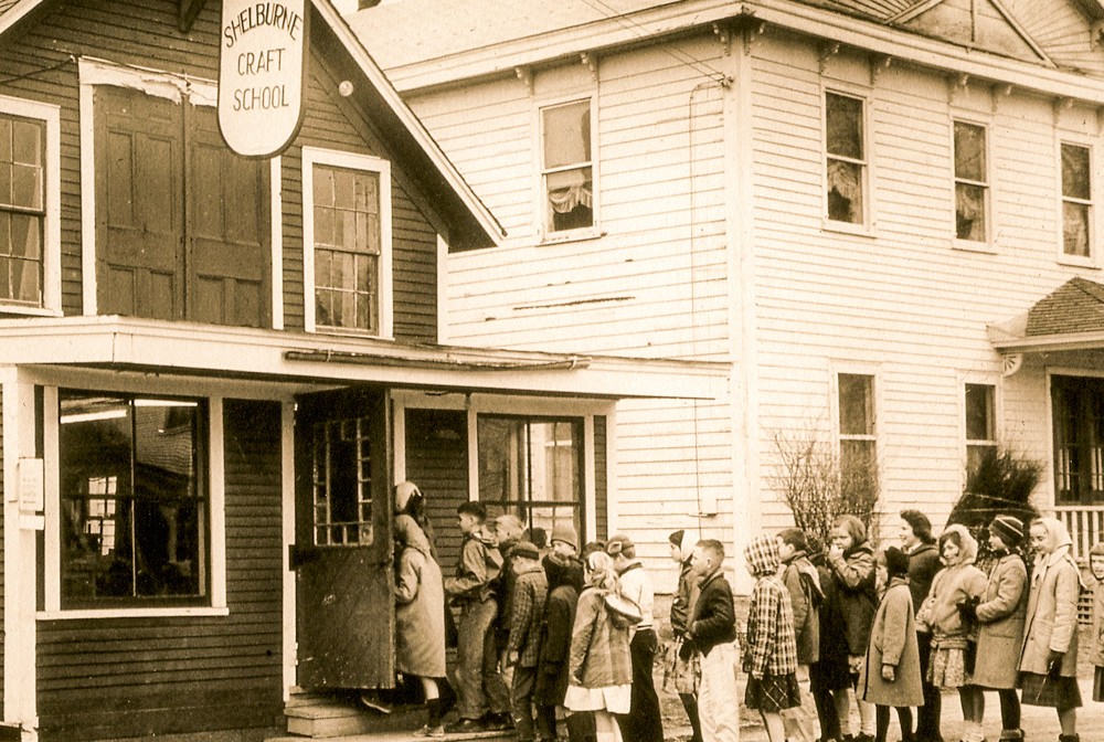 Students arriving for class