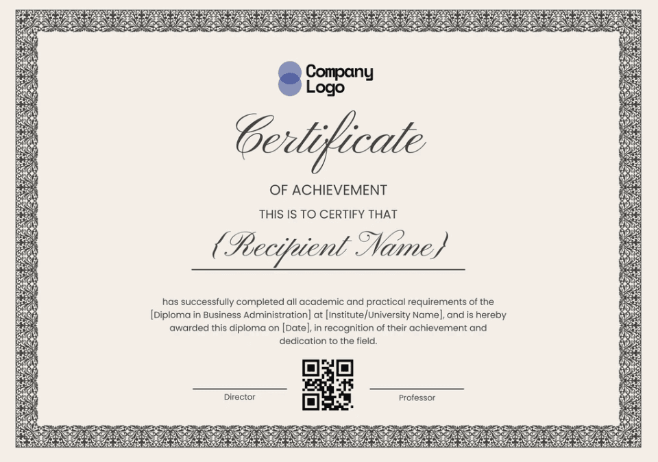 Wauld - Certificate of Achievment