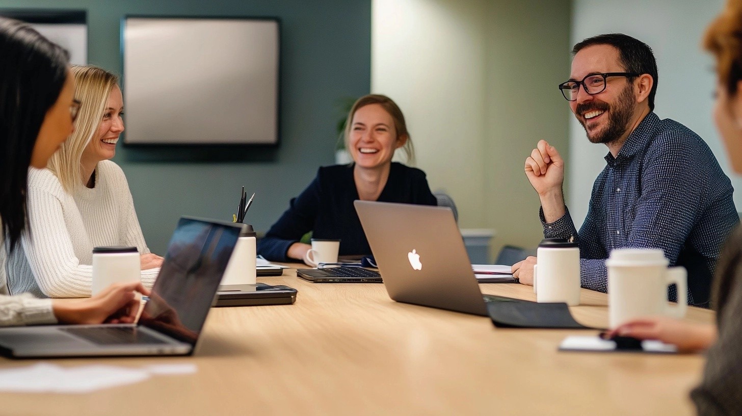 several smiling co-workers