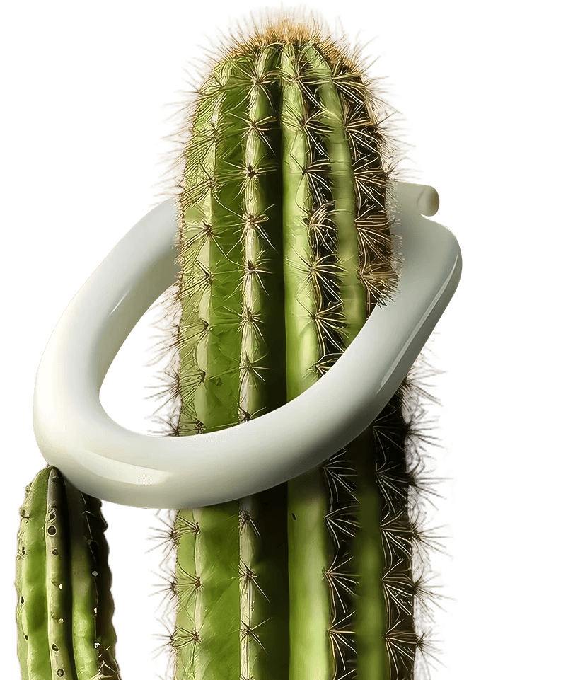 A cactus coming out from a toilet bowl making you feel the same like having haemorrhiods