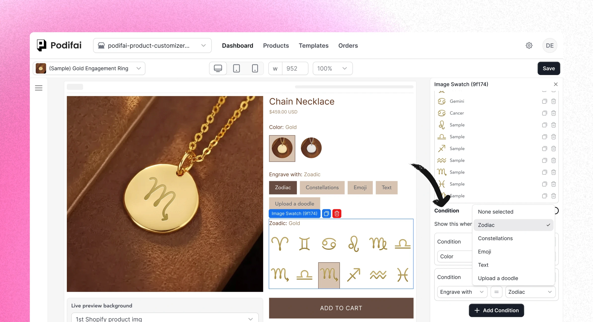 Live preview example