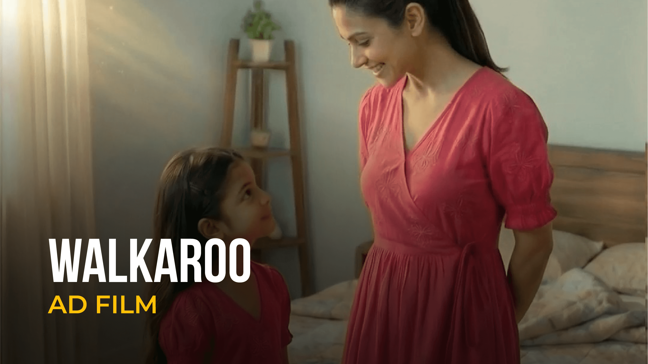 Walkaroo AI ad film featuring a mother and daughter at home.