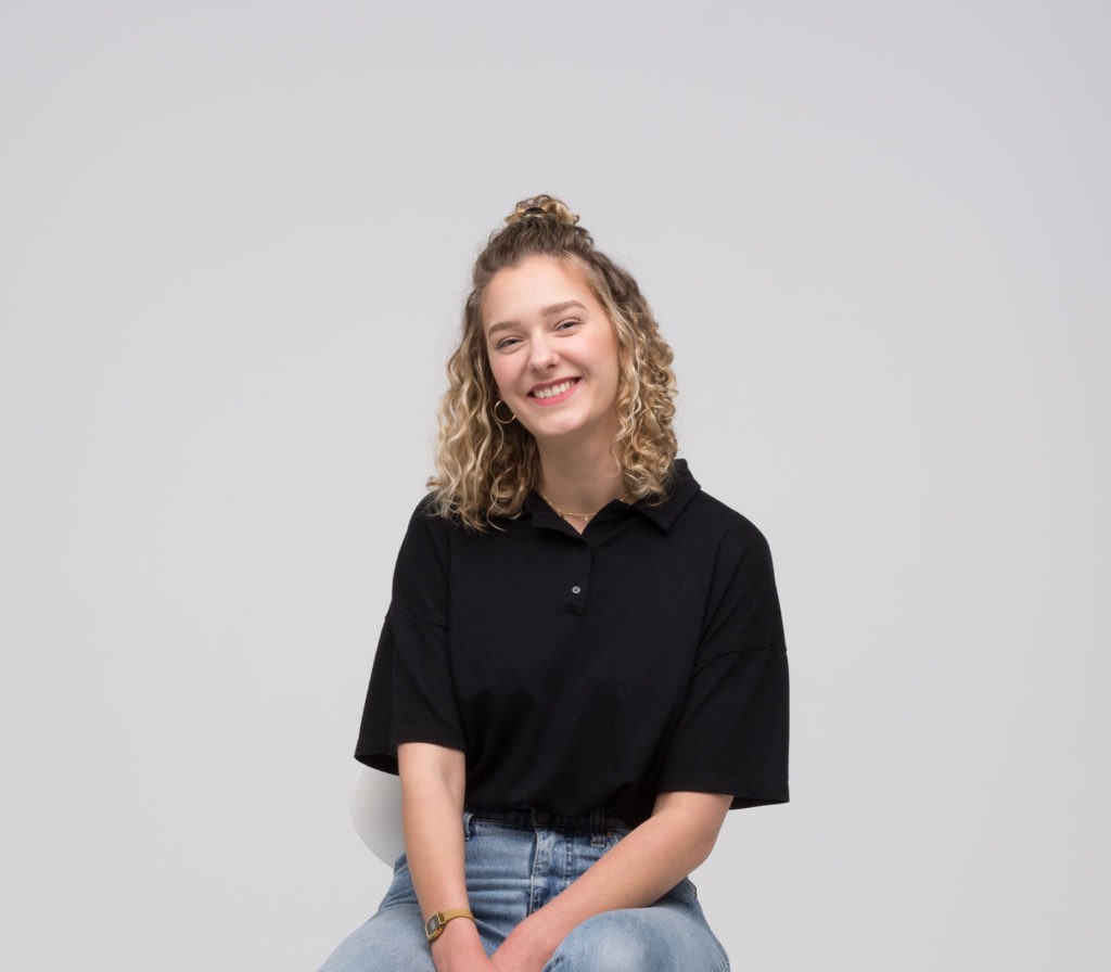 blond woman with black shirt, Wiebke student headshot