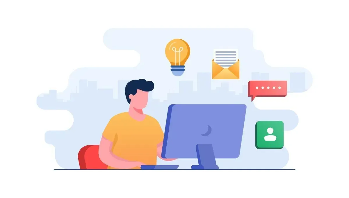 Illustration of people analyzing charts, factory systems, mobile tech, and data dashboards, symbolizing the wide range of modern career fields and how to evaluate them.