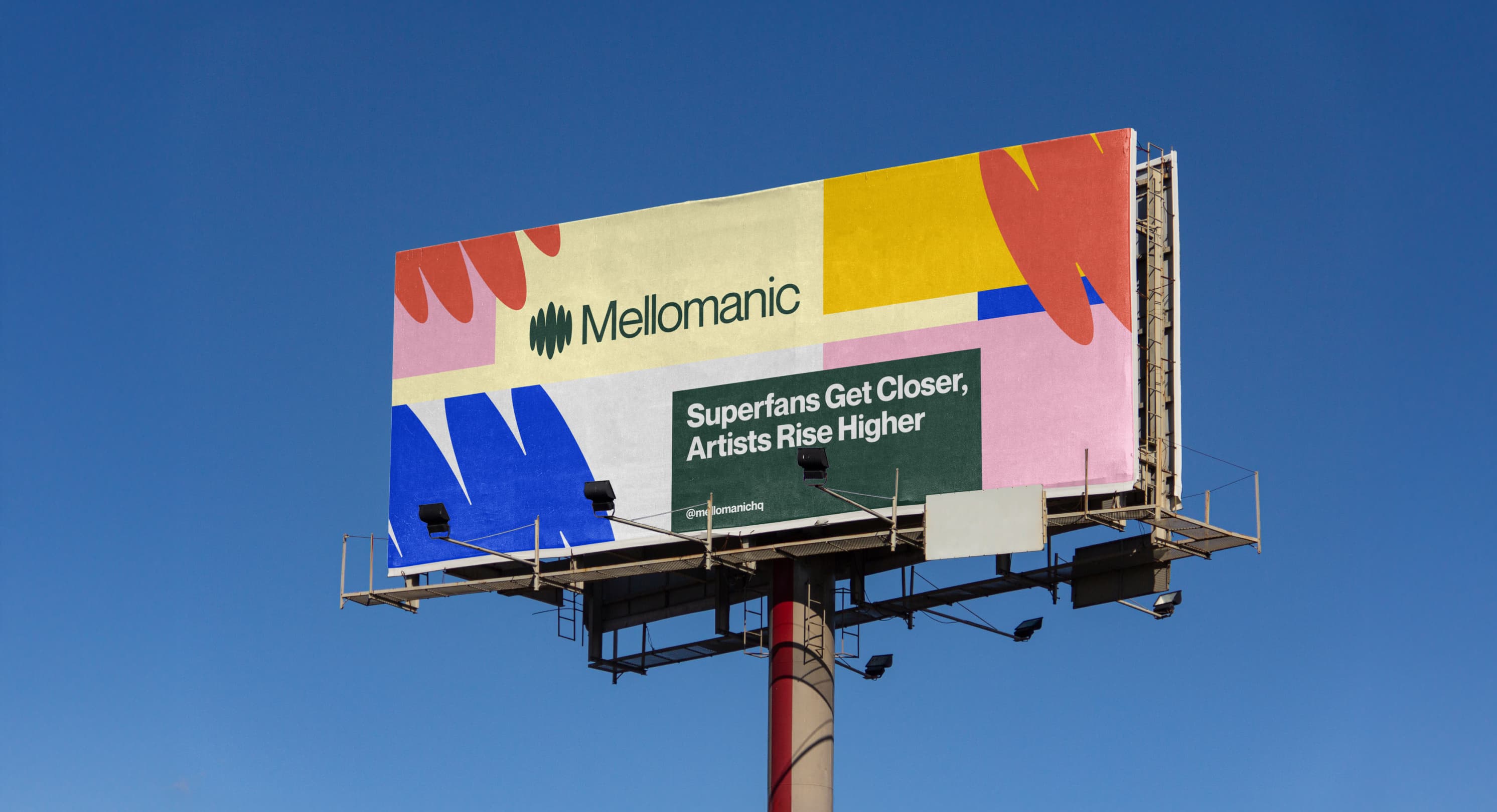 Mellomanic — Hero billboard advertisement — Outdoor campaign branding
