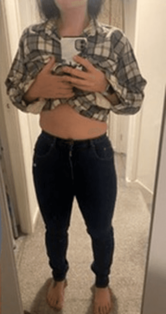 Before and after transformation photos of a Fitnix client