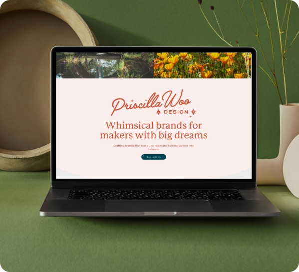 Open laptop showing beautiful website design on its screen