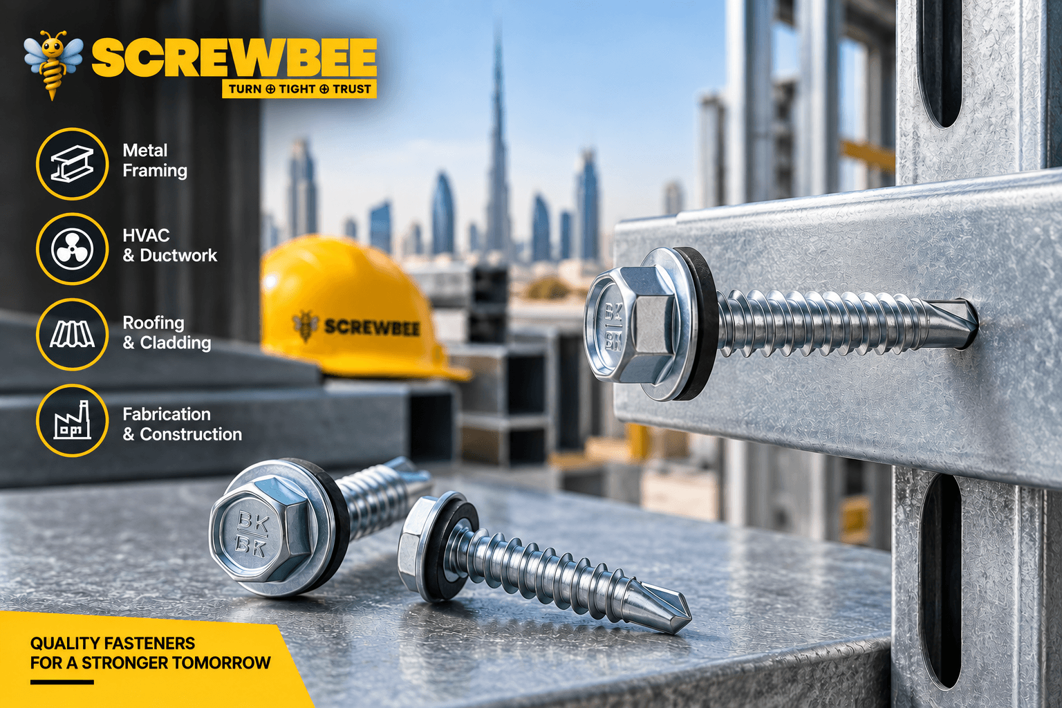 Self-Drilling Screws for metal framing, HVAC, roofing, cladding and fabrication applications in the UAE