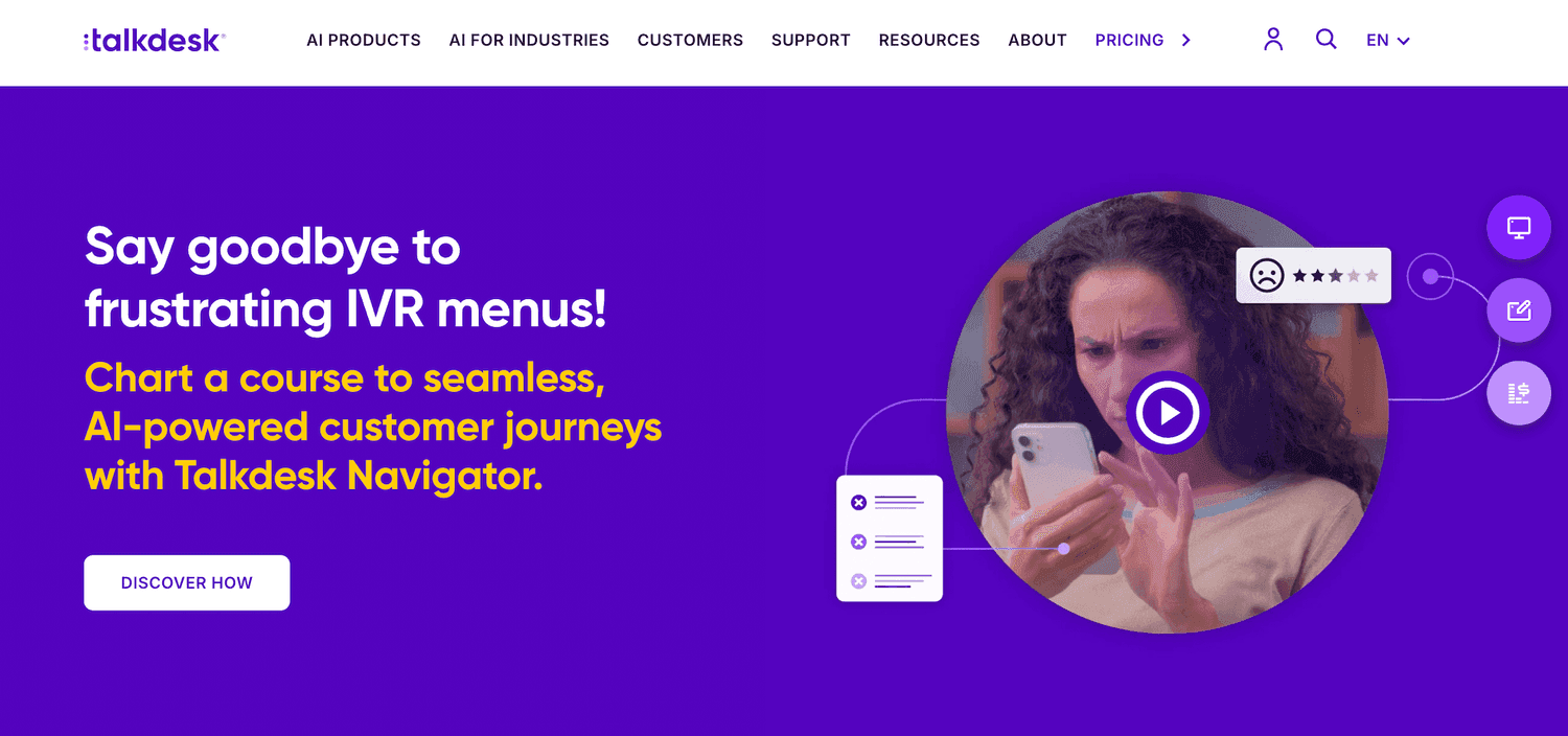 3. Talkdesk: cloud-based, remote call monitoring
