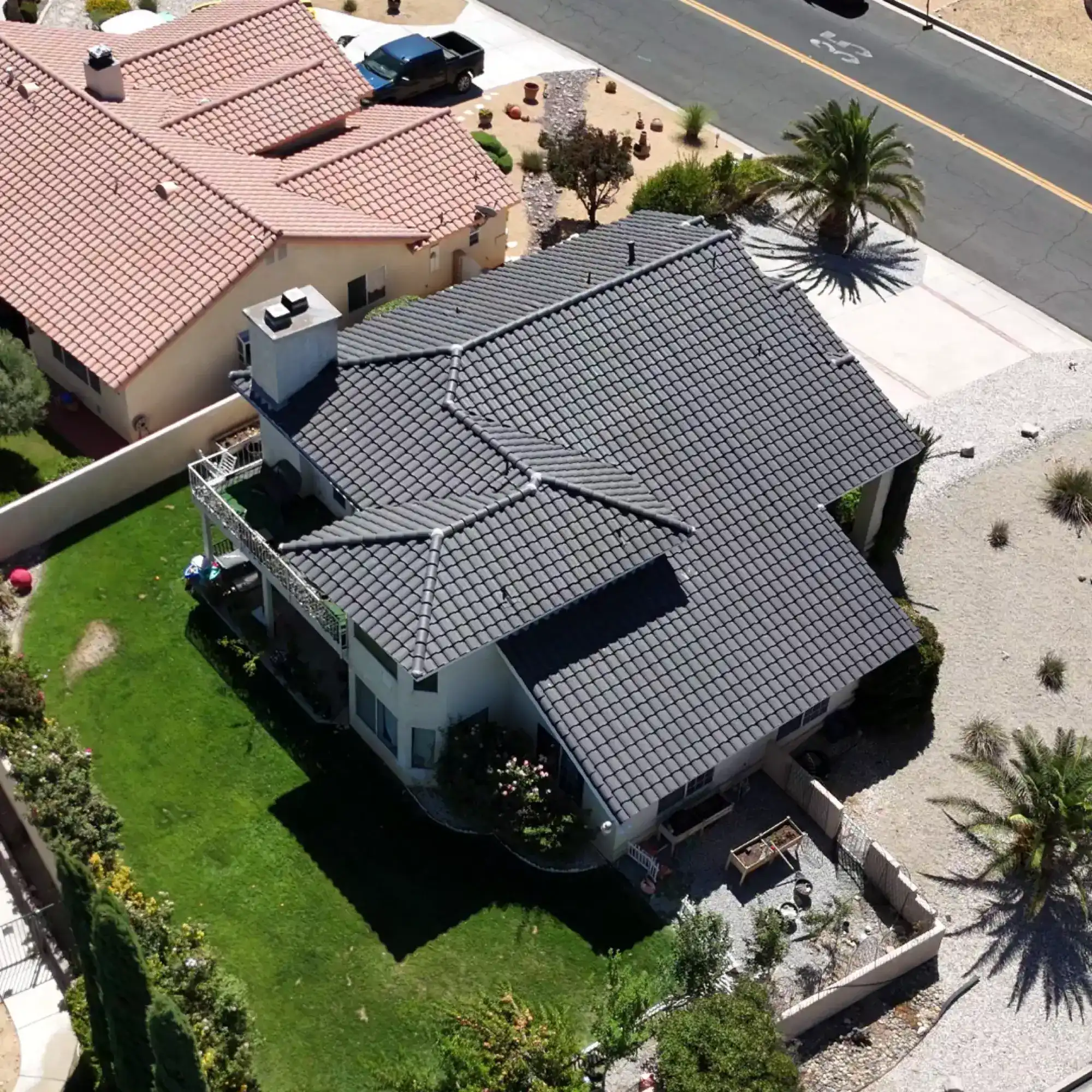 New concrete tile roof on a Southern California home