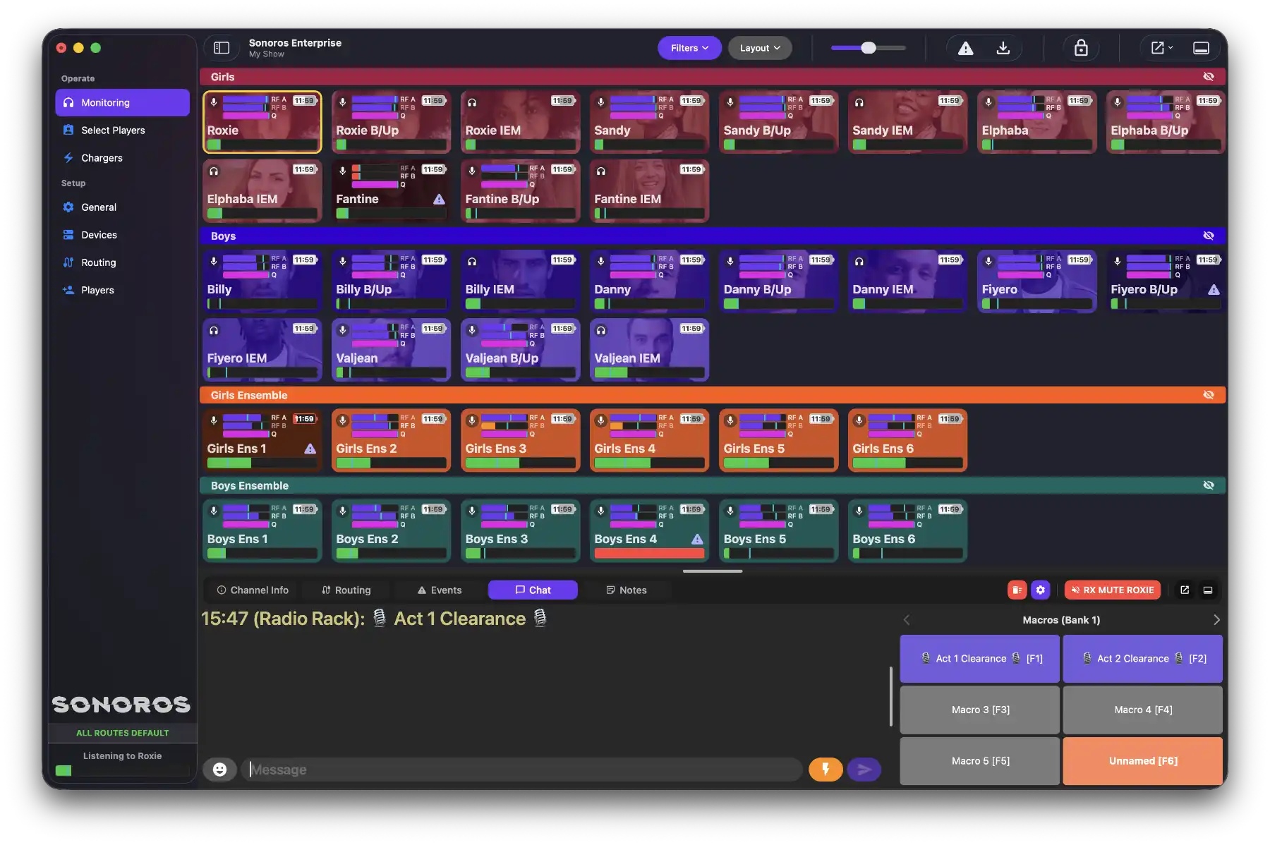 Send chat messages from the listen views inspector