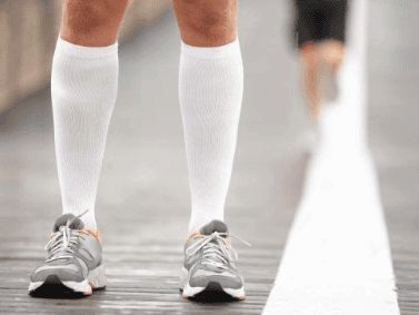 compression socks on runner