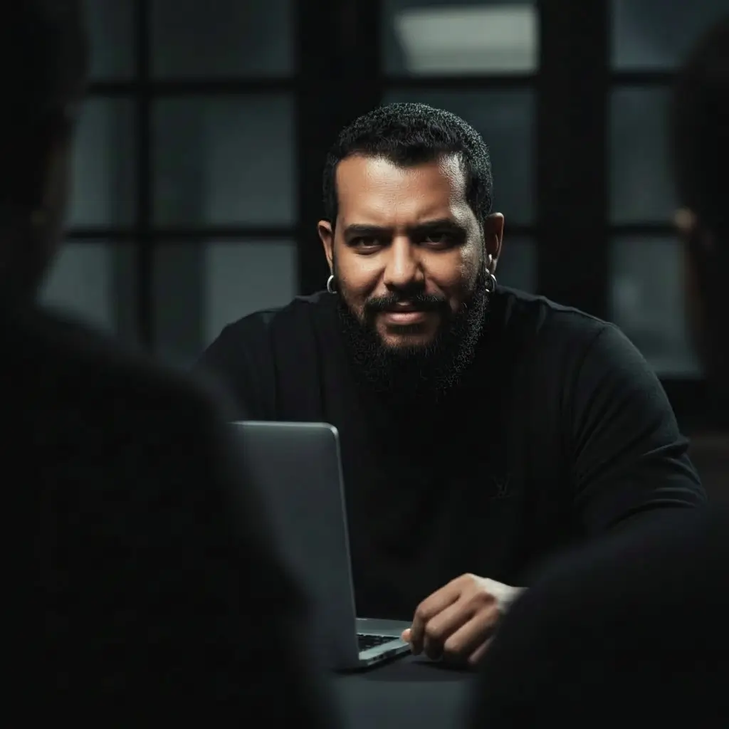 Portrait of man looking to the right