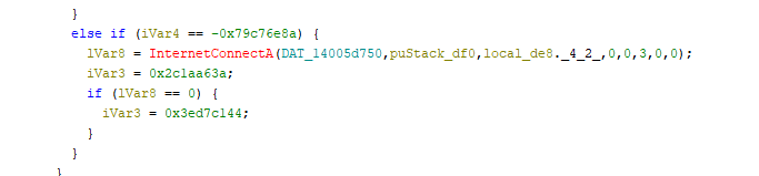 Ein Ausschnitt aus einem Computercode mit bedingten Anweisungen und Variablenzuweisungen. Der Code enthält hexadezimale Werte und Verweise auf Funktionen und Datenstrukturen, die wahrscheinlich Teil einer Programmiersprache sind.