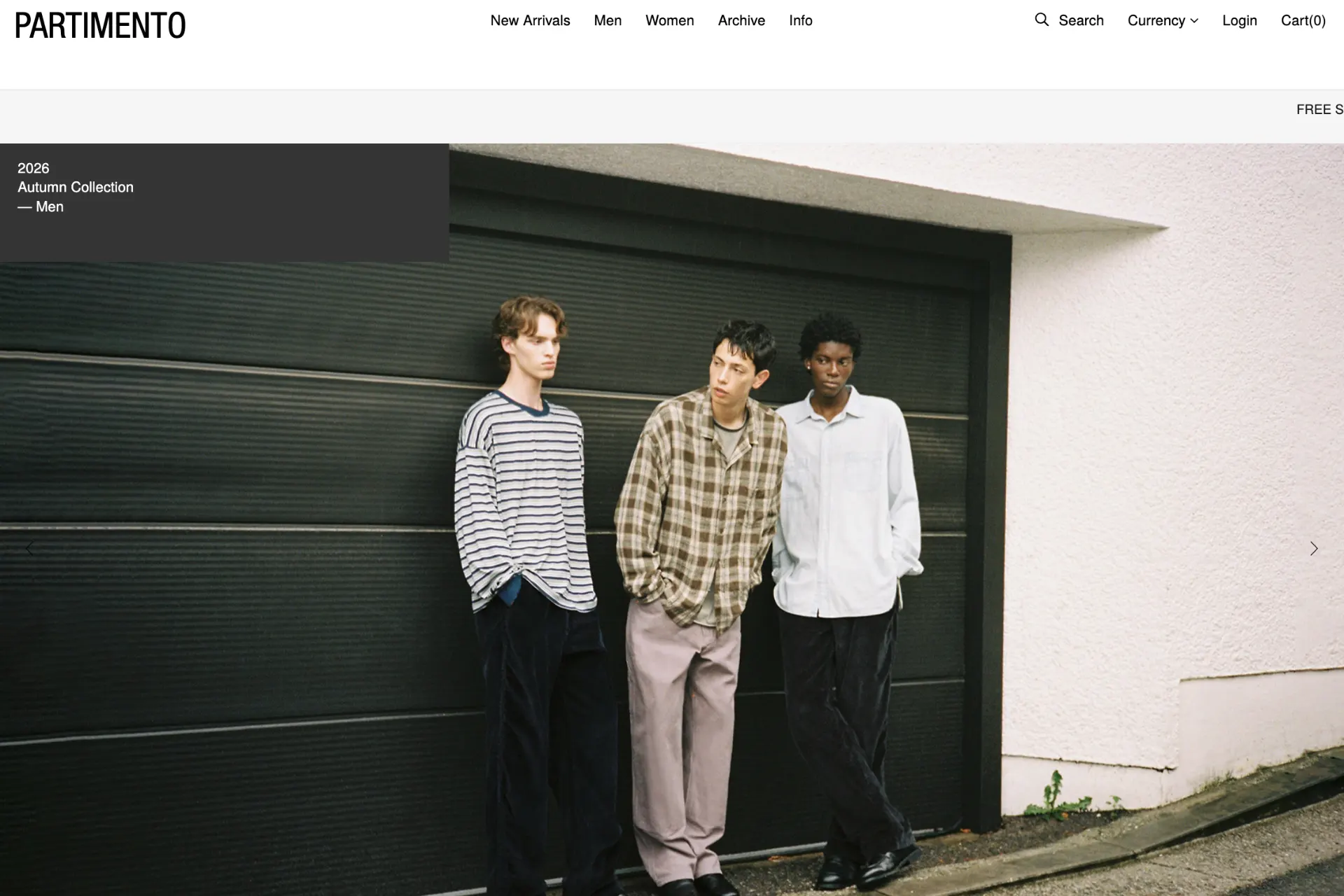 Screenshot of PARTIMENTO website