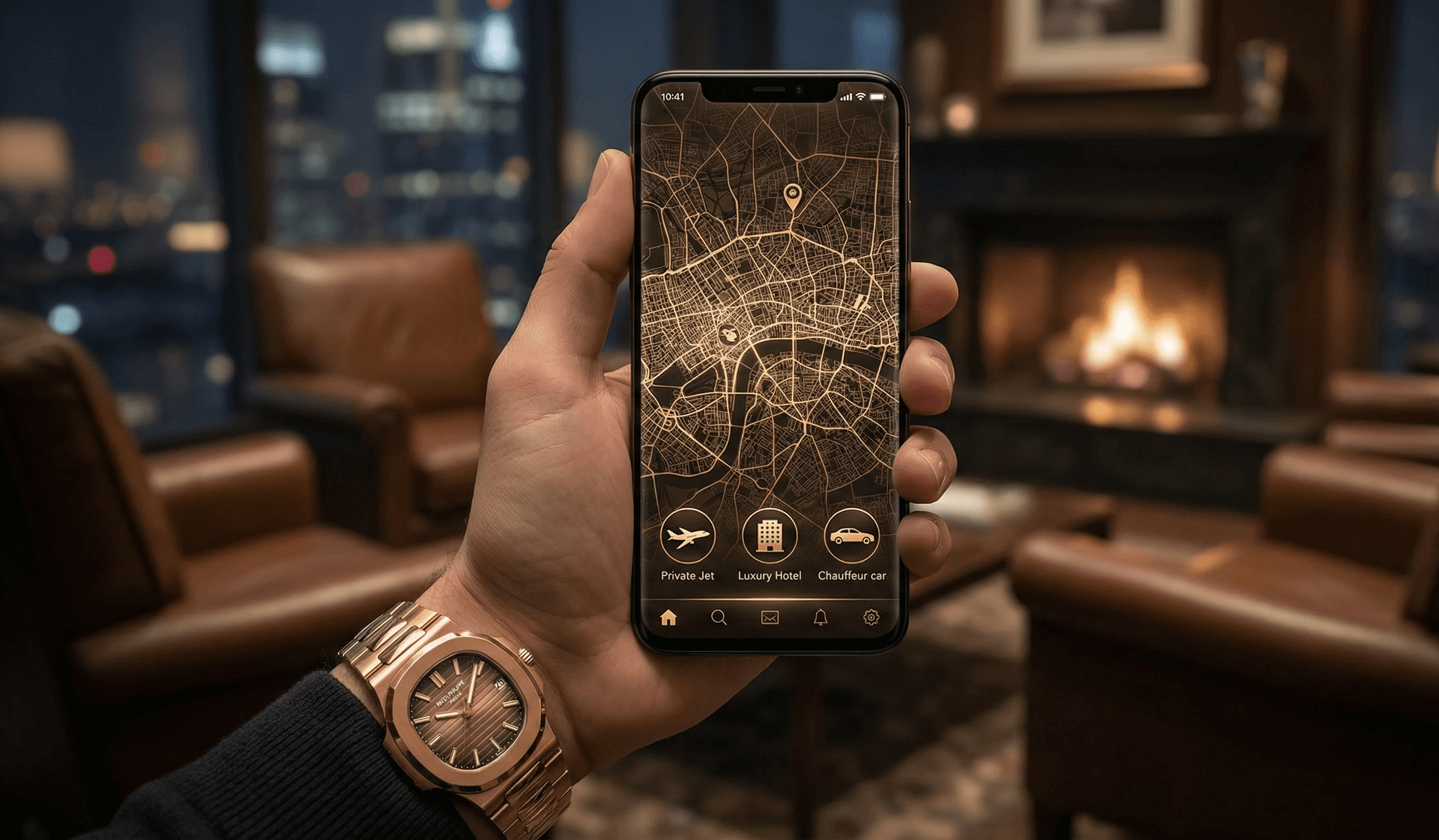 Abstract flowing form in warm orange-amber