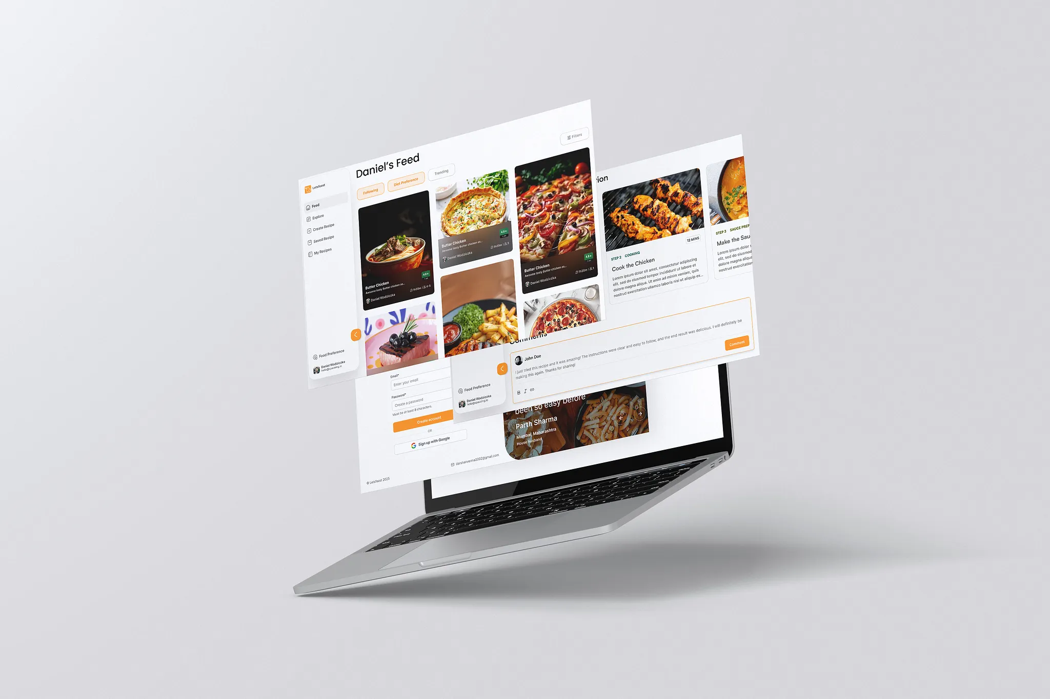 Cooking Webapp Mockup