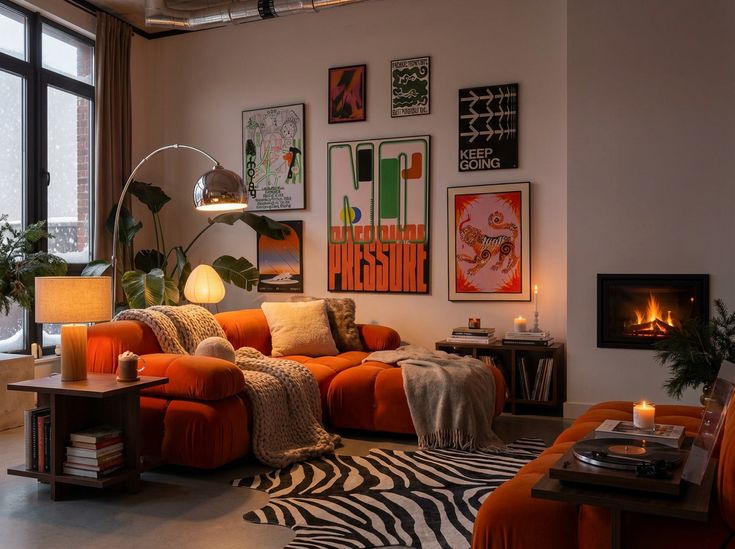 gold gray living room