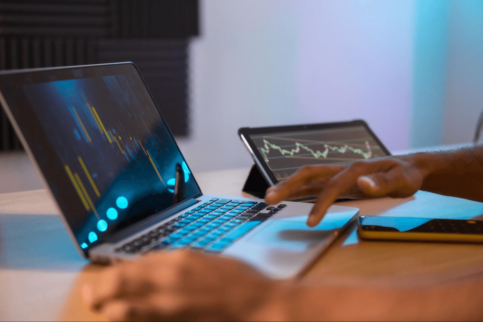 Crypto trader working with multiple screens -  Hype Cycle or Real Trading Edge?