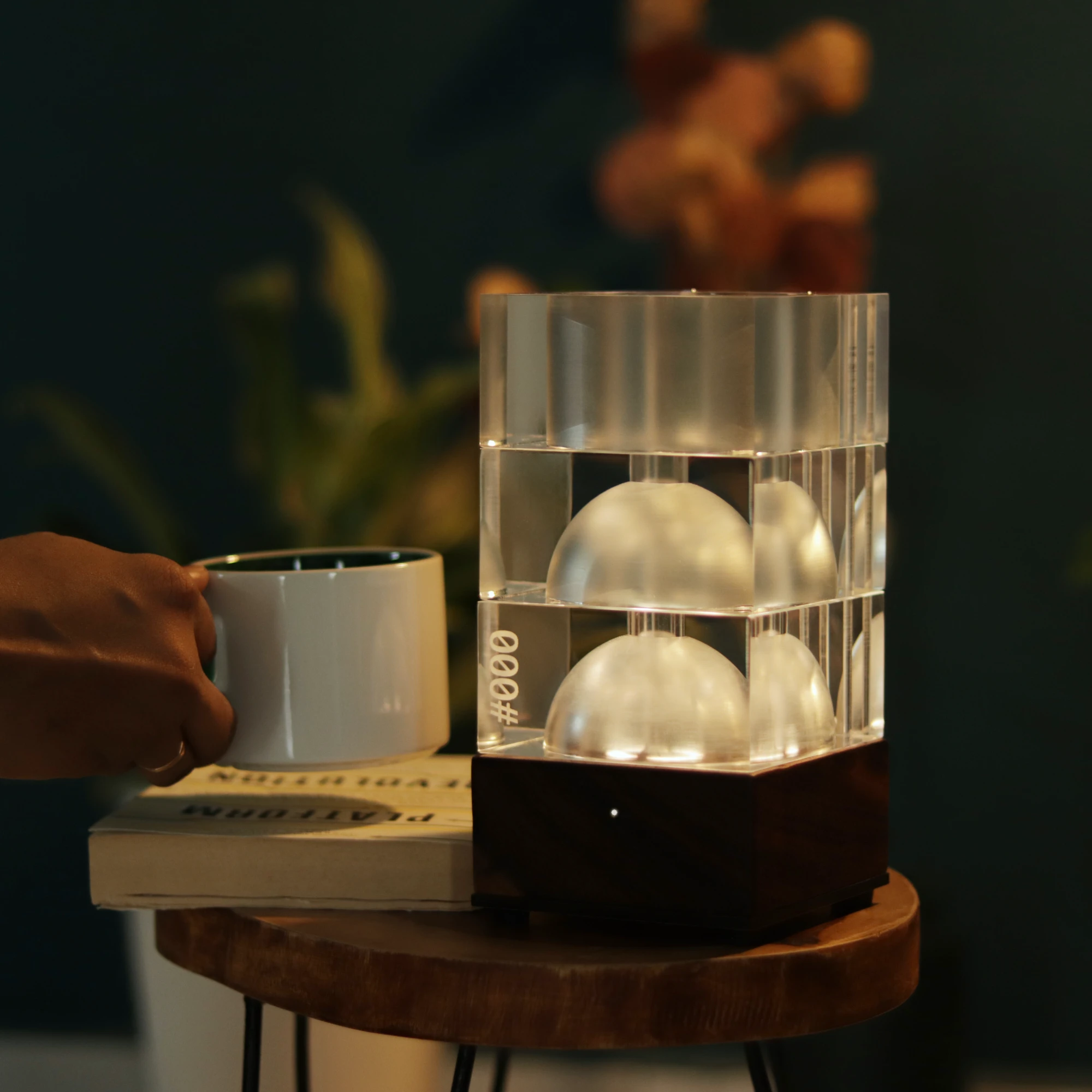 a pile of wood pieces on a black surface