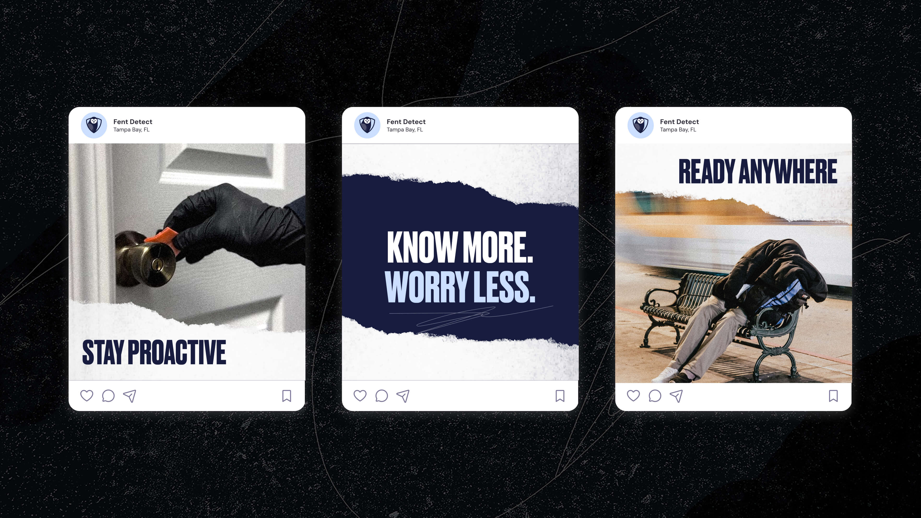 Fent Detect social media design mockups.