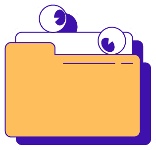 An emoji style sticker of an open folder