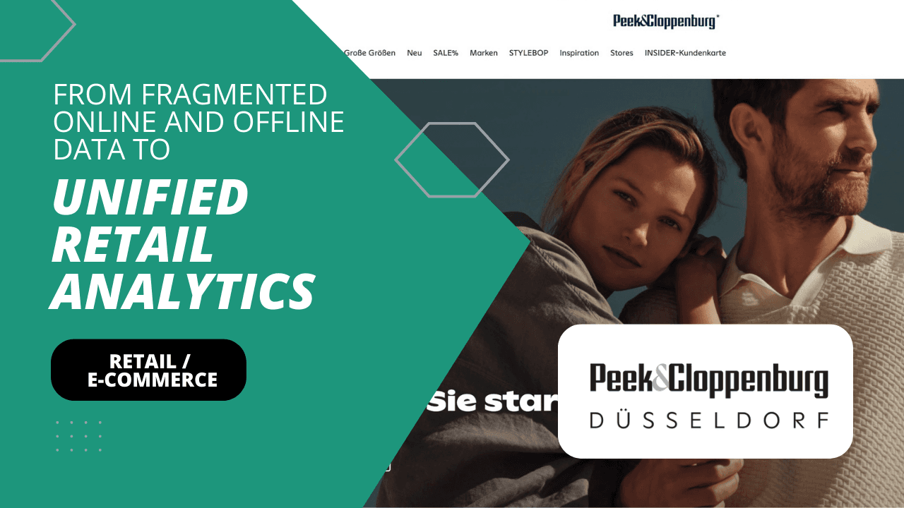 Case study featuring Peek & Cloppenburg Retail: showcasing how CaseWhen Consulting unified fragmented online and offline sales data into comprehensive retail analytics, providing a unified view of all revenue sources.