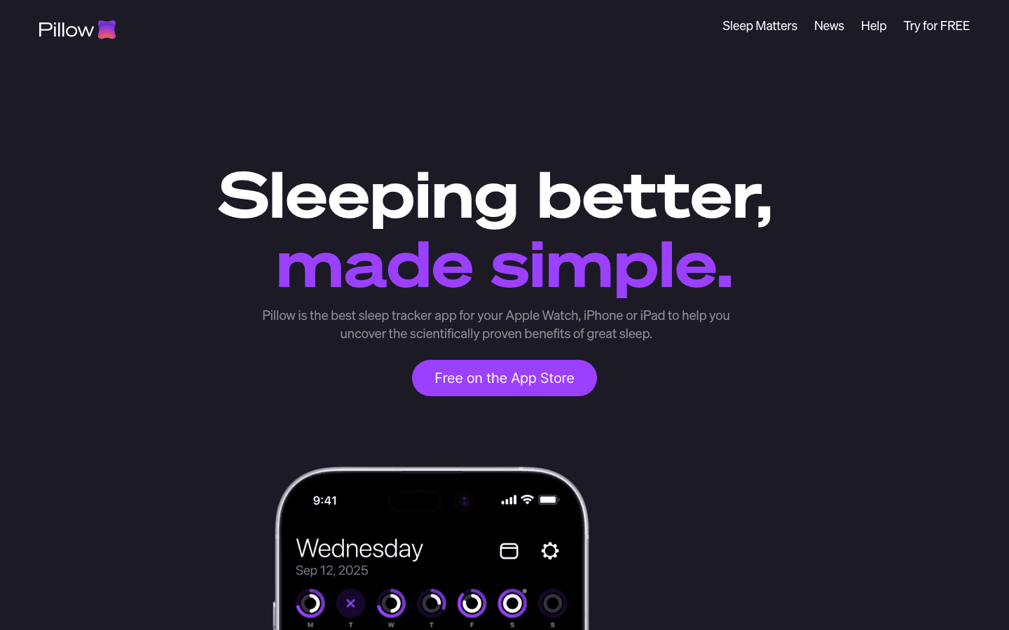 Pillow app screenshot