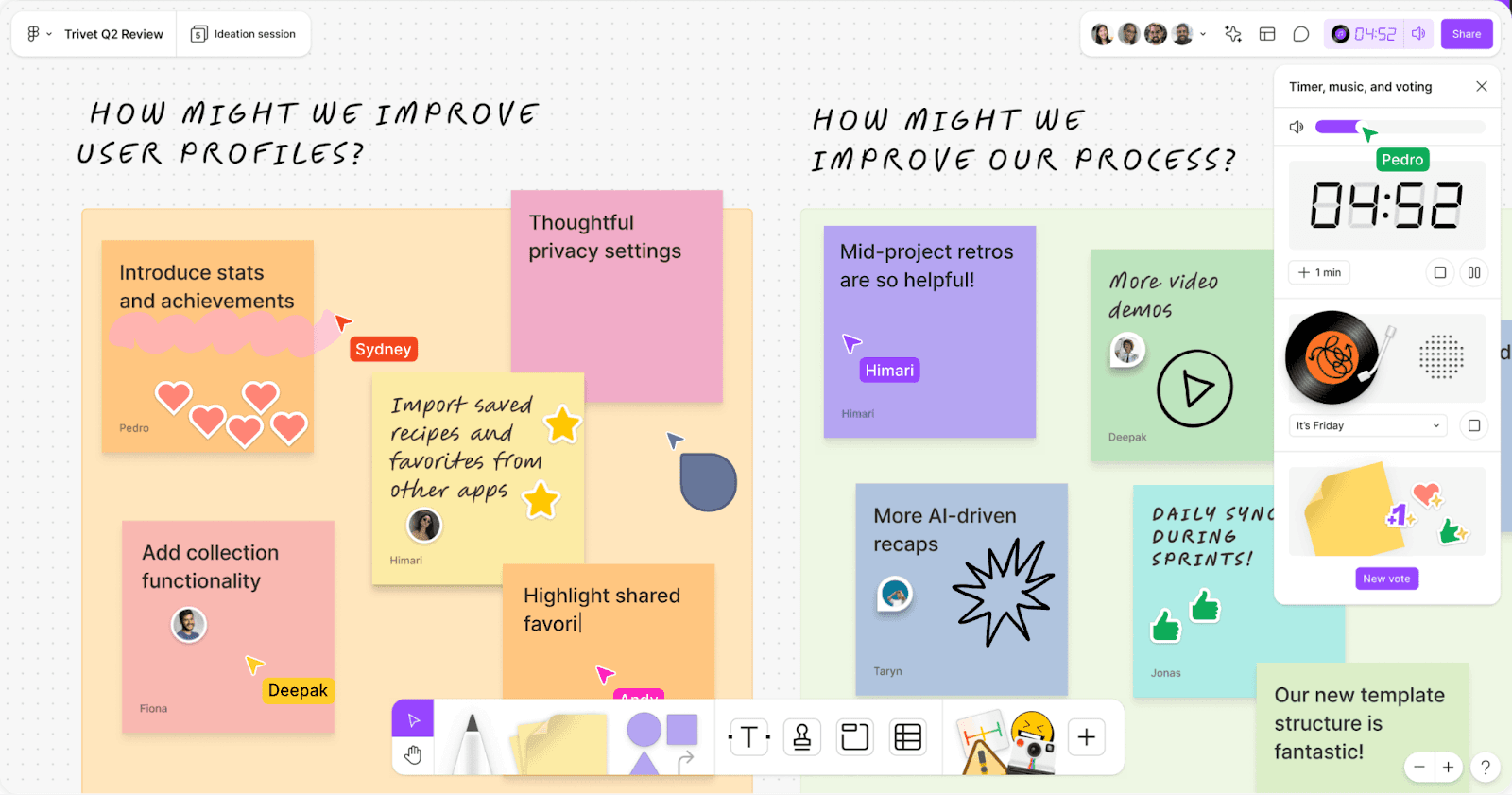 FigJam's online whiteboard for team brainstorming