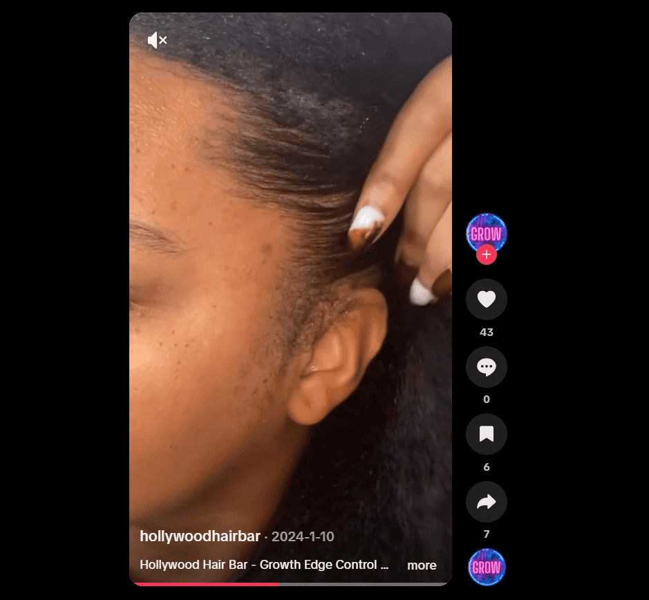 Hollywood Hair Bar TikTok UGC example