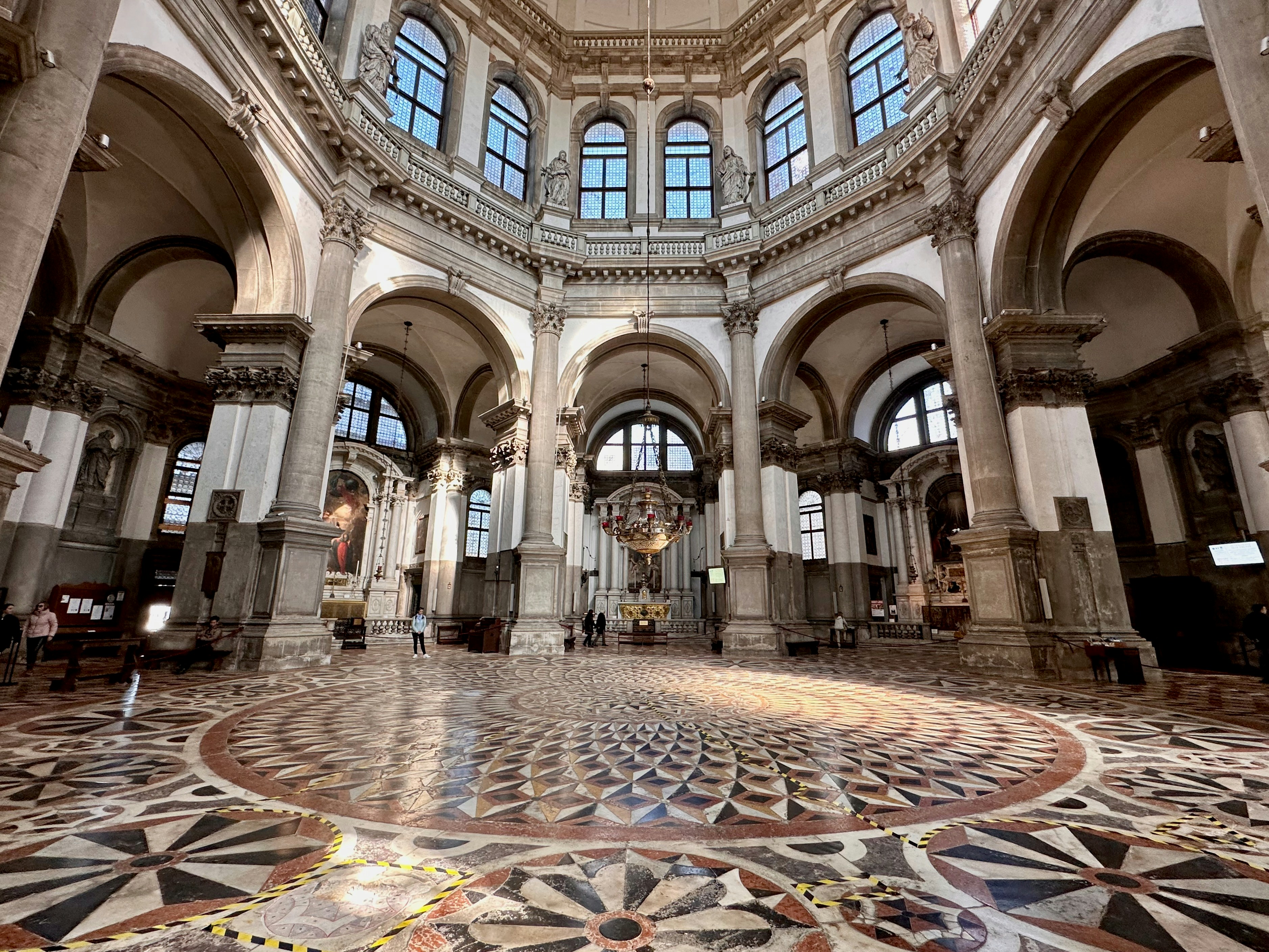 a very large room with a very fancy floor