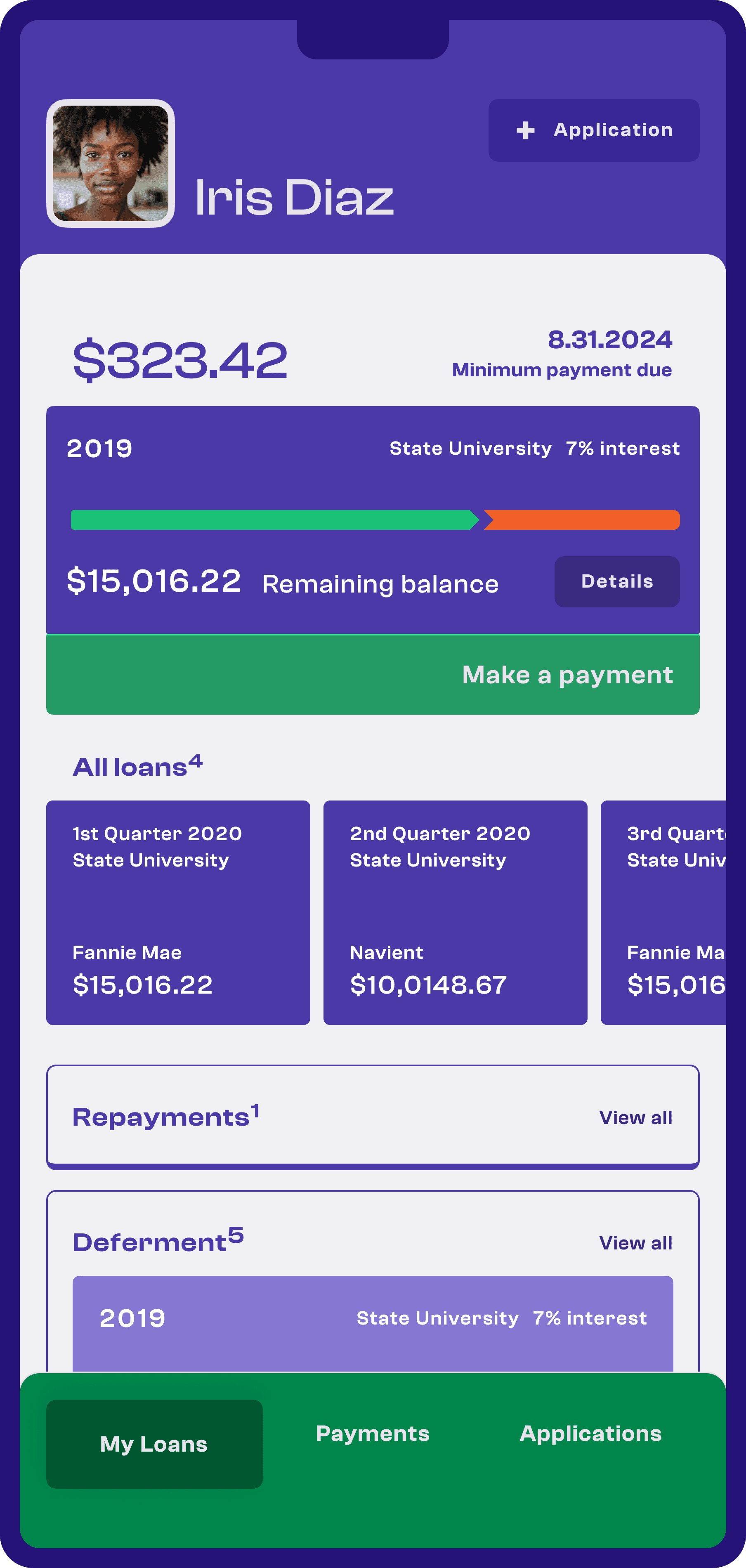 Loan Labs app landing screen