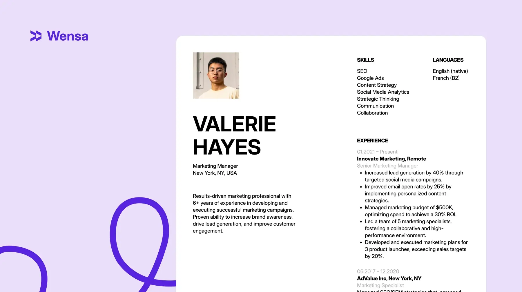 resume skills examples for marketing