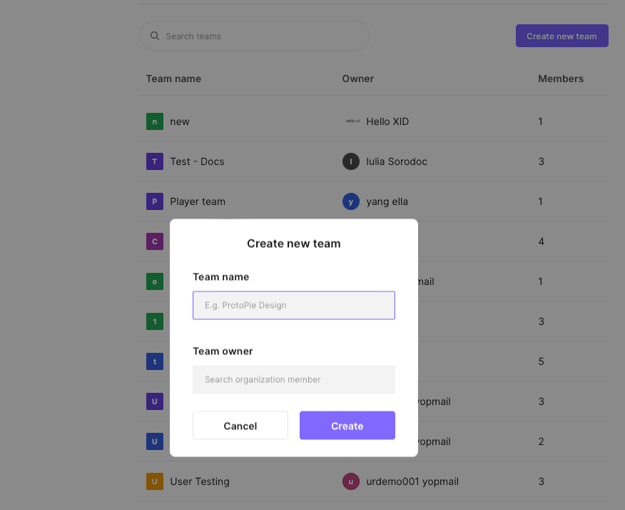 {'_type': 'localeString', 'en': 'Creating teams in ProtoPie Enterprise'}