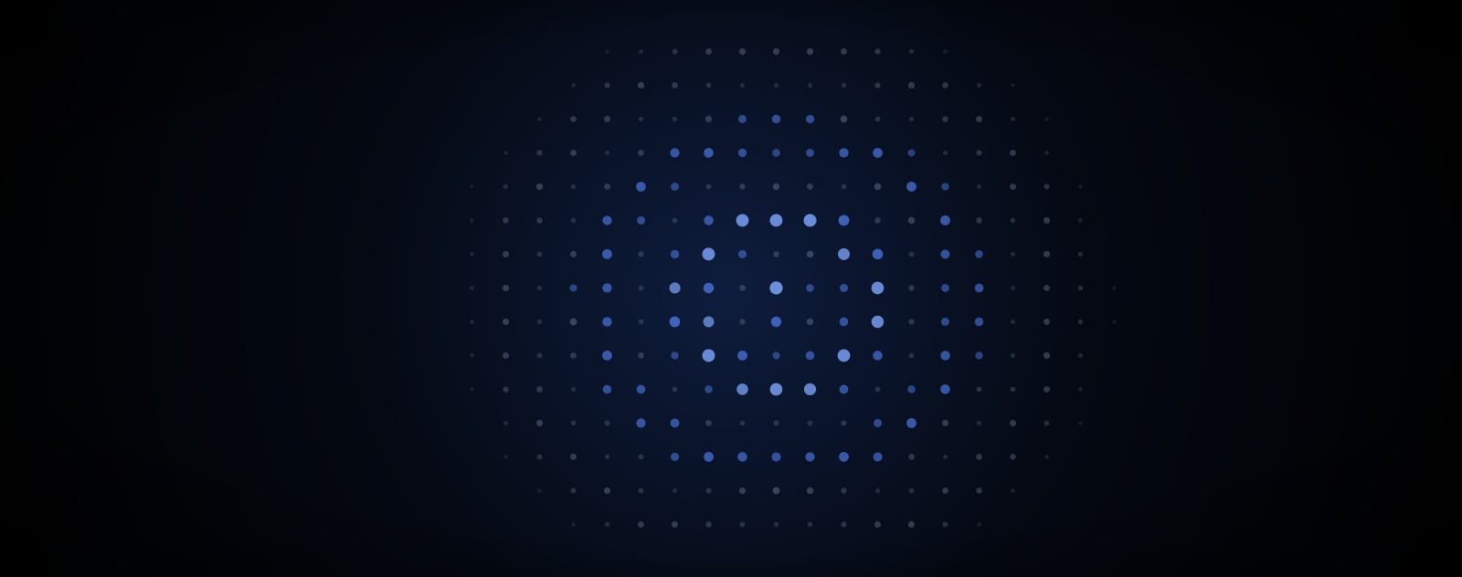 Glowing blue dot grid on dark background