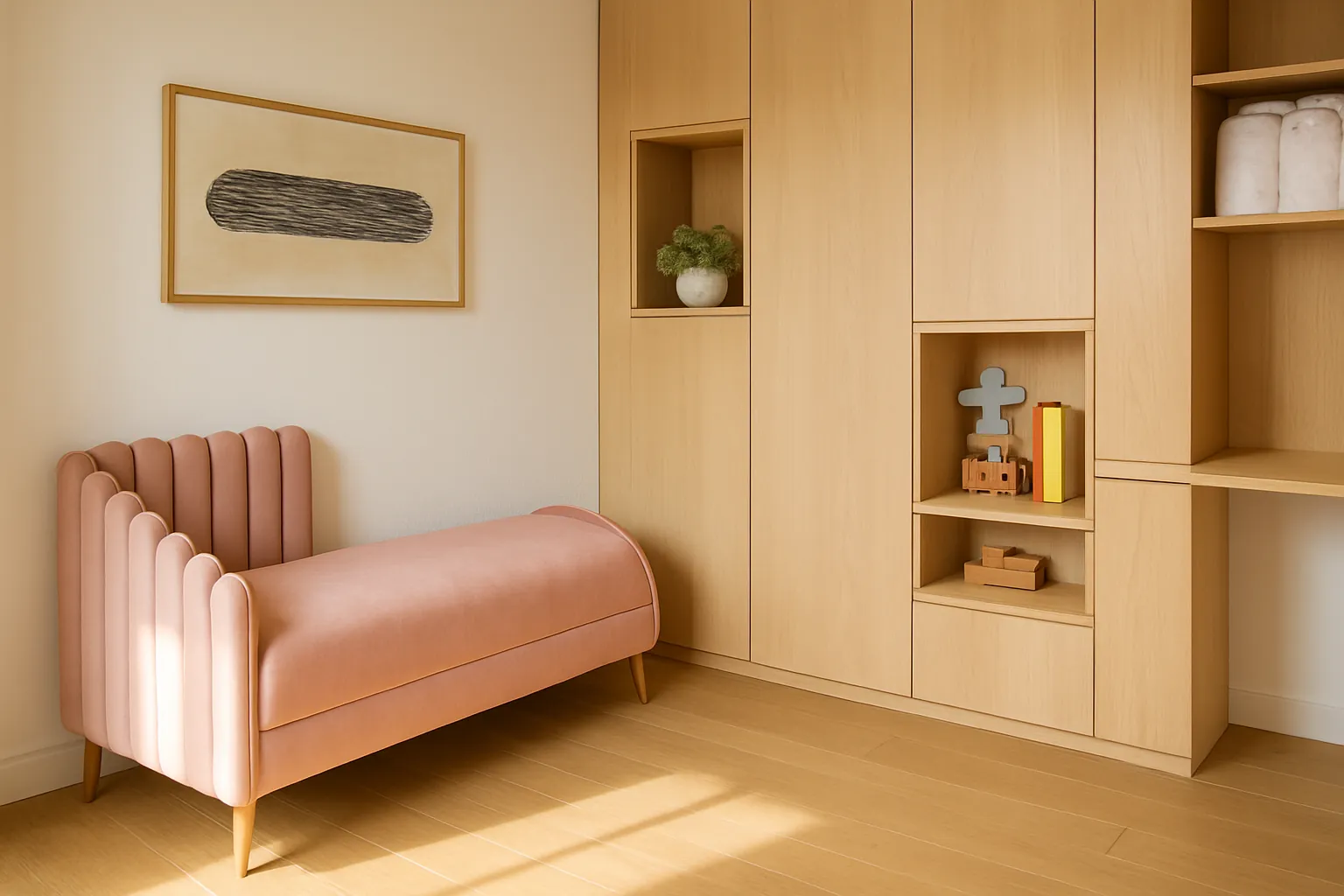 chambre enfant avec rangements intégrés bois – architecture intérieure paris