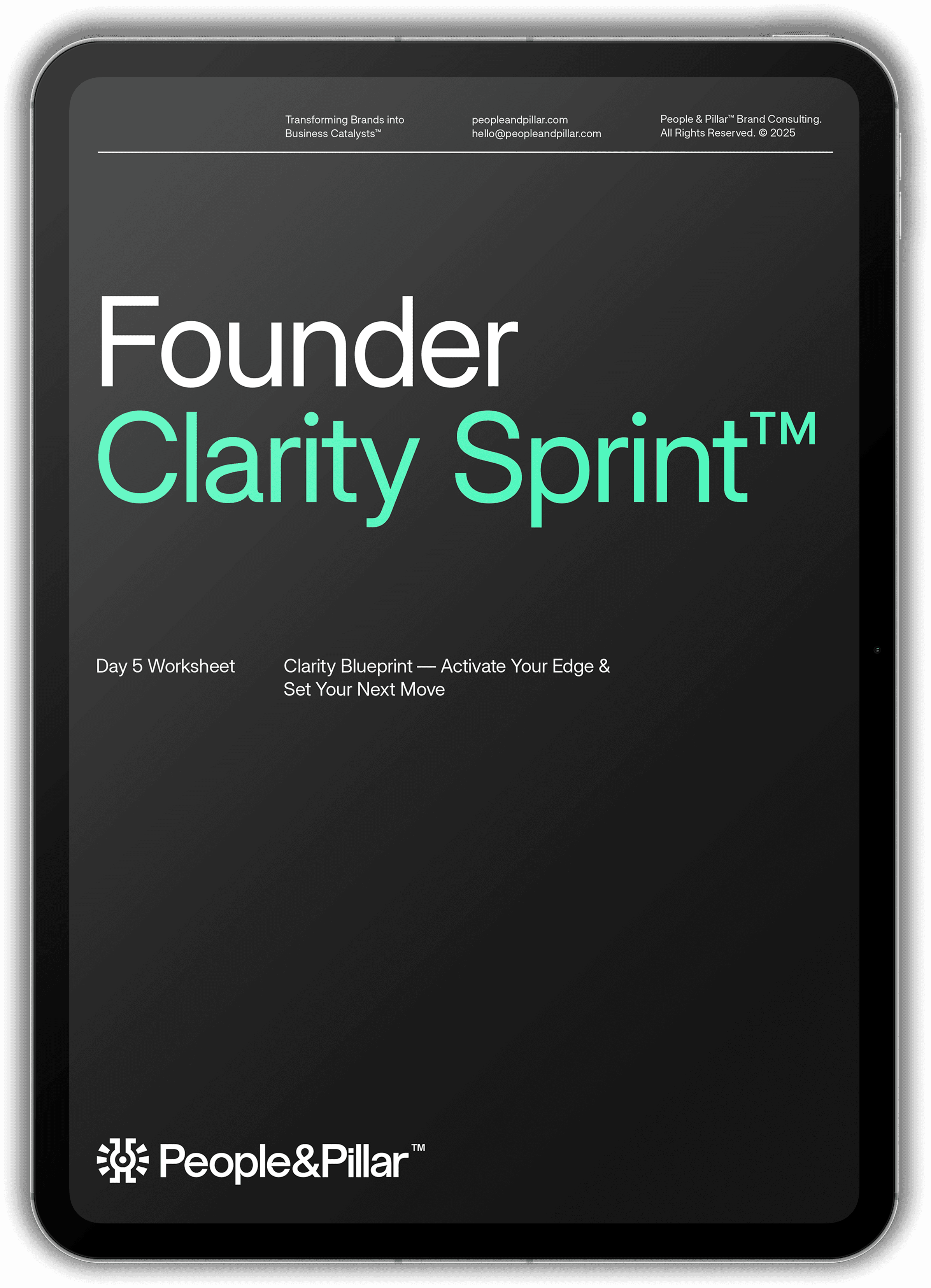 Founder Clarity Sprint toolkit on iPad