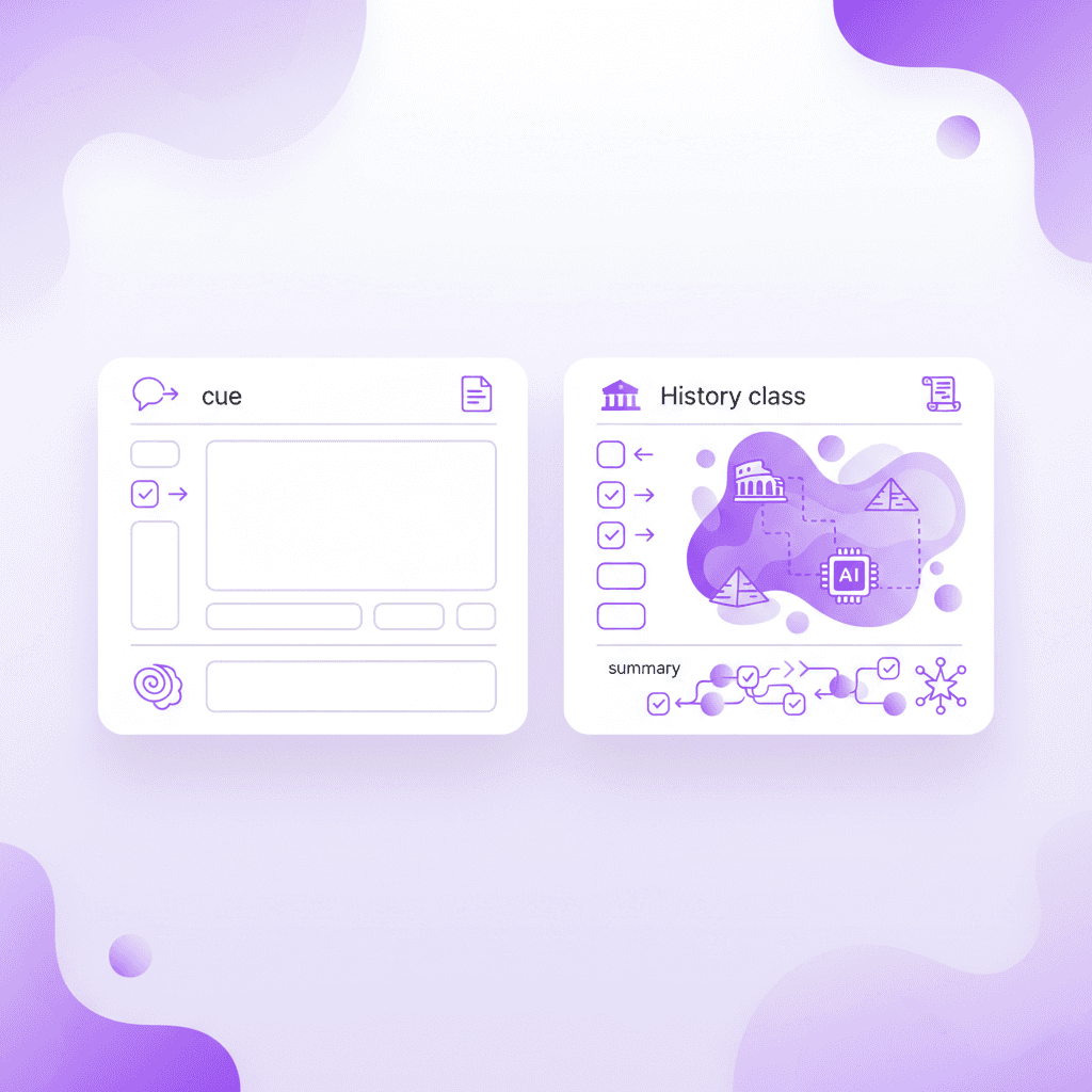 Standard layout versus completed history class Cornell notes examples