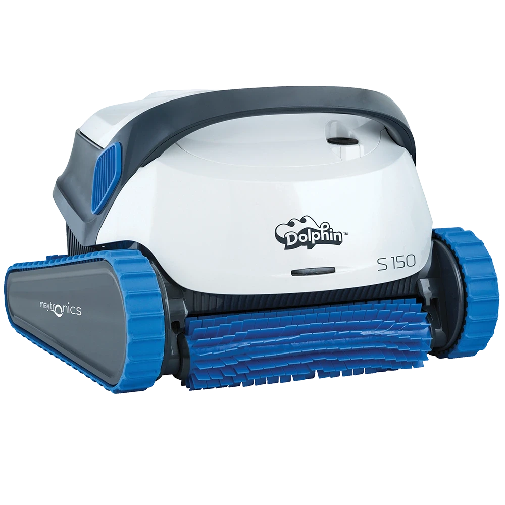The dolphin s150 product shot next to a pool