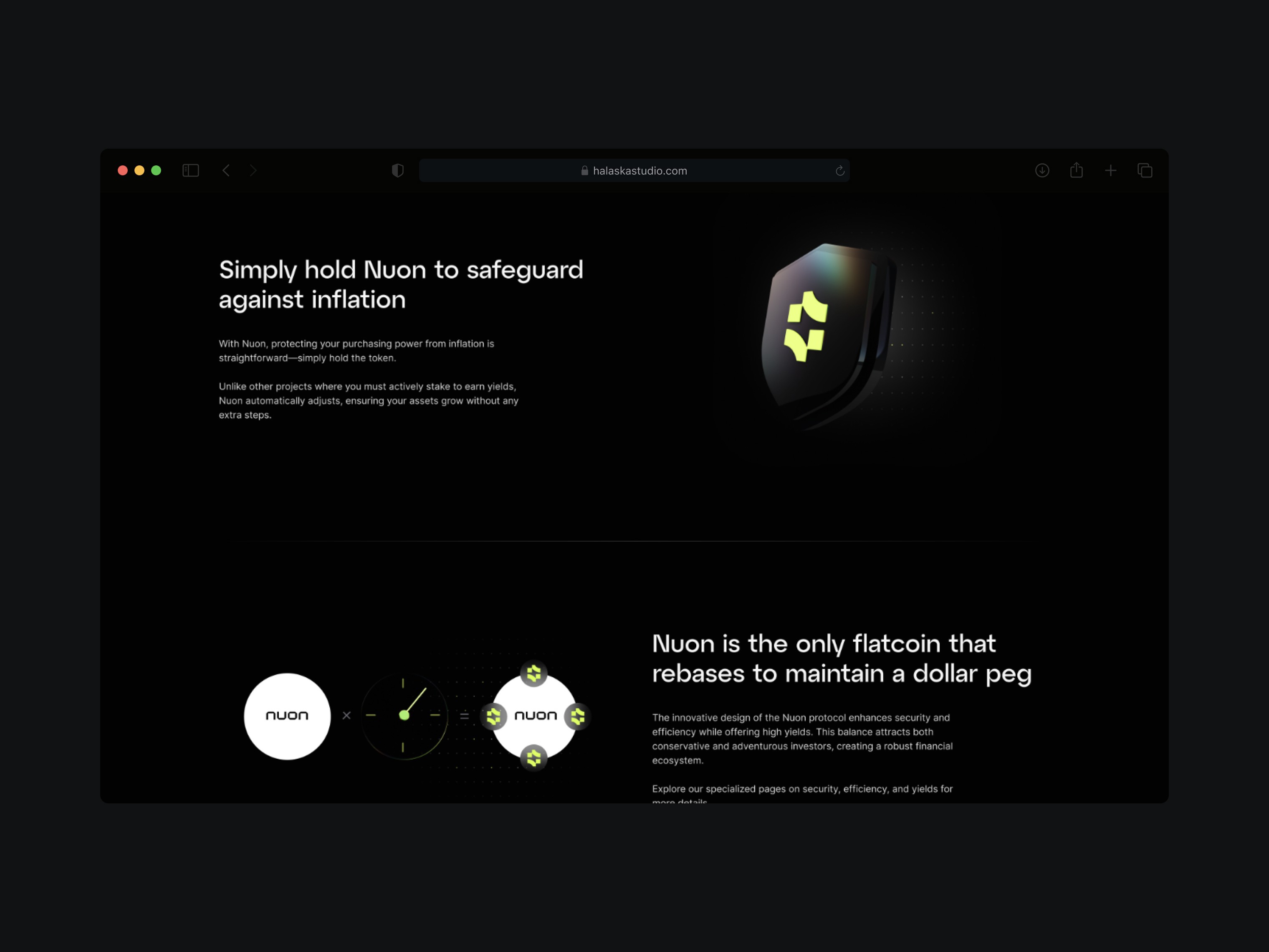 Nuon Crypto UX UI design feature