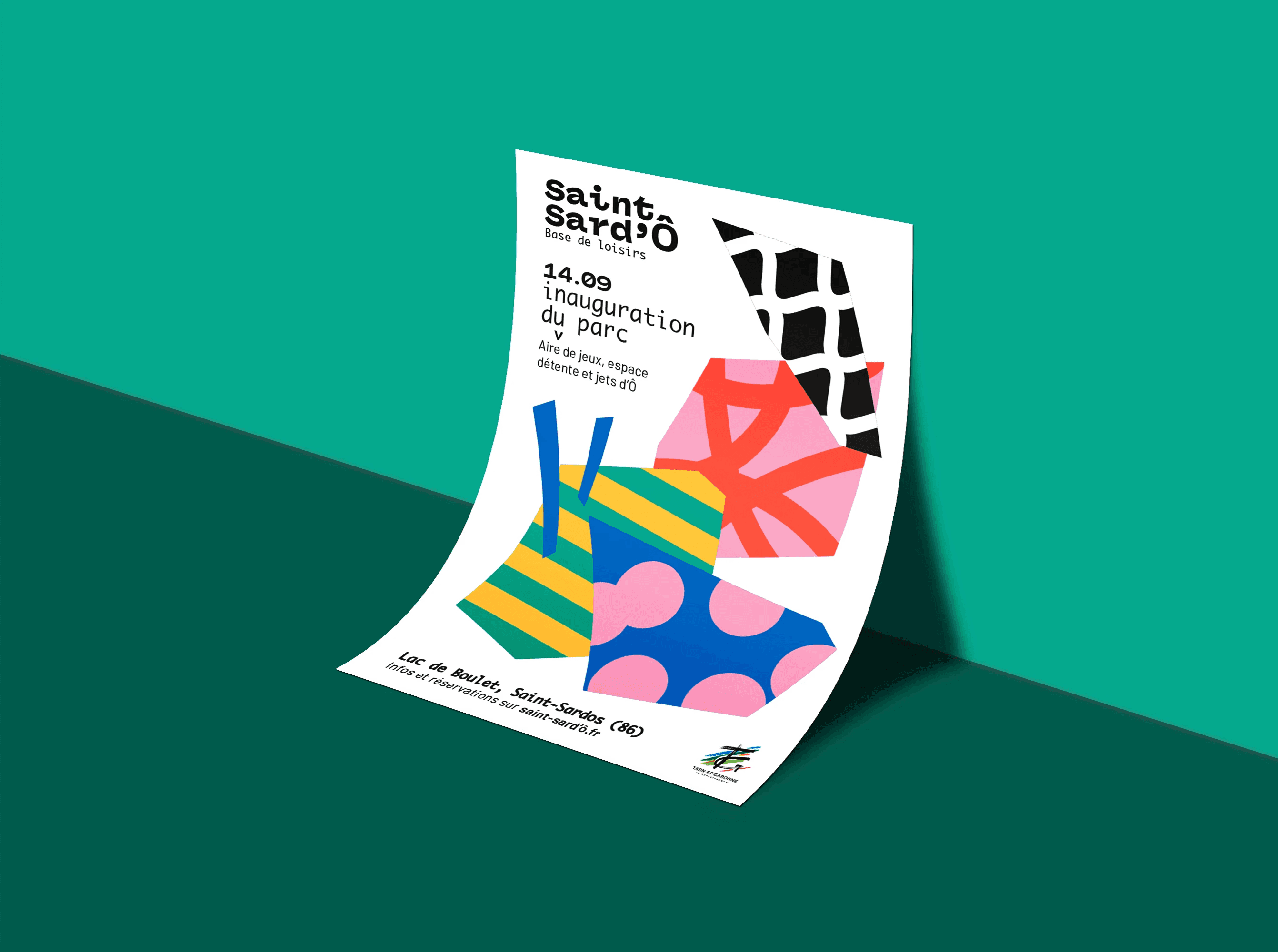 Affiche graphique pour le parc enfants Saint-Sard'o, design coloré et ludique